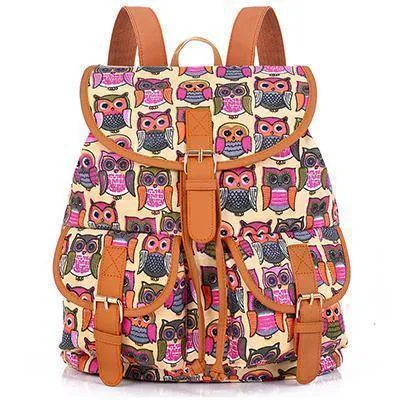 School Bag Bohemian Vintage Women Backpack Drawstring Printing Canvas Bagpack Sac a Dos Femme Rucksack Female