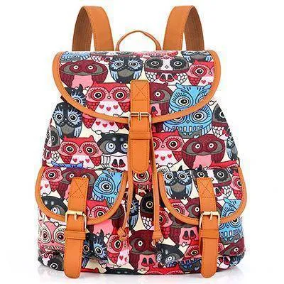 School Bag Bohemian Vintage Women Backpack Drawstring Printing Canvas Bagpack Sac a Dos Femme Rucksack Female