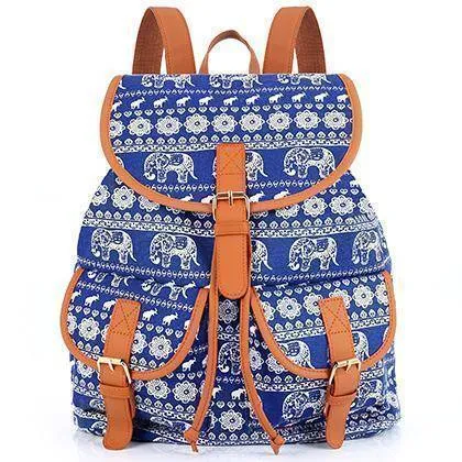 School Bag Bohemian Vintage Women Backpack Drawstring Printing Canvas Bagpack Sac a Dos Femme Rucksack Female