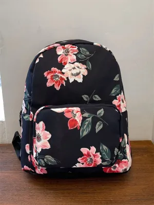 SHEIN Lightweight Random Flower Graphic Classic Backpack School Bag