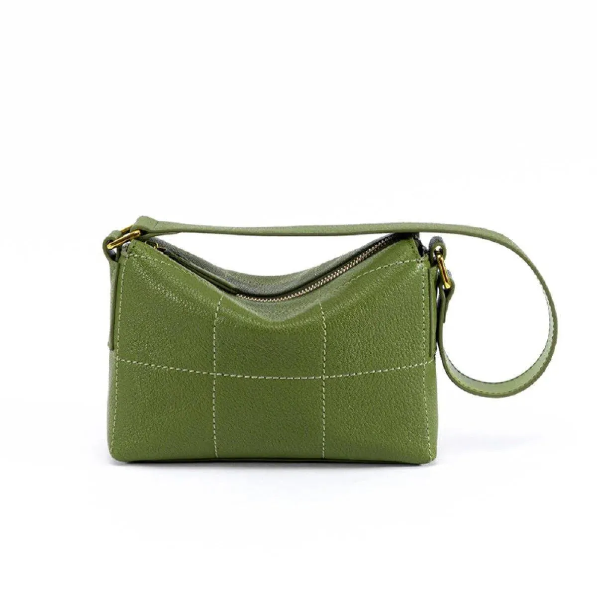 Simple PU Leather Zipper Crossbody Bag