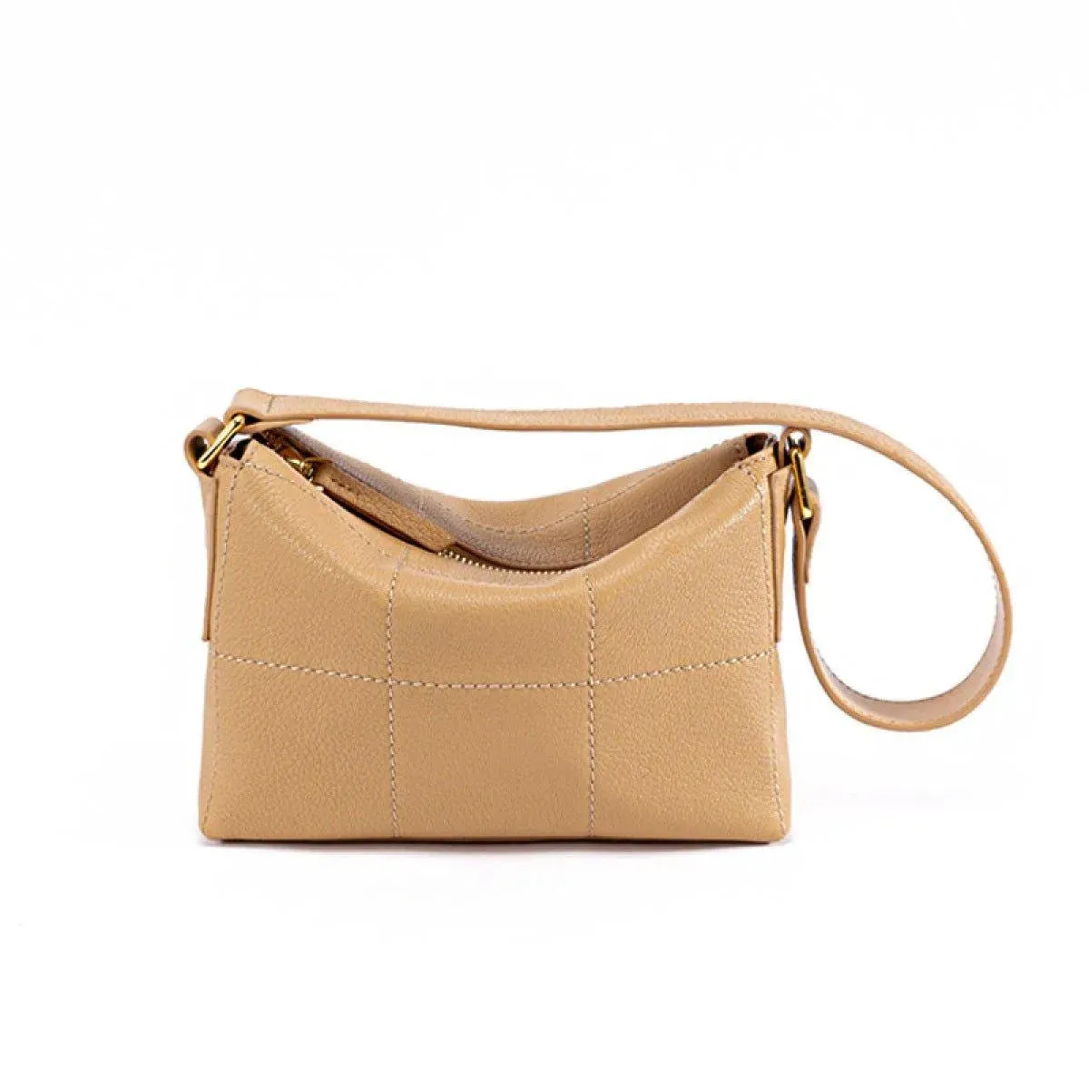 Simple PU Leather Zipper Crossbody Bag