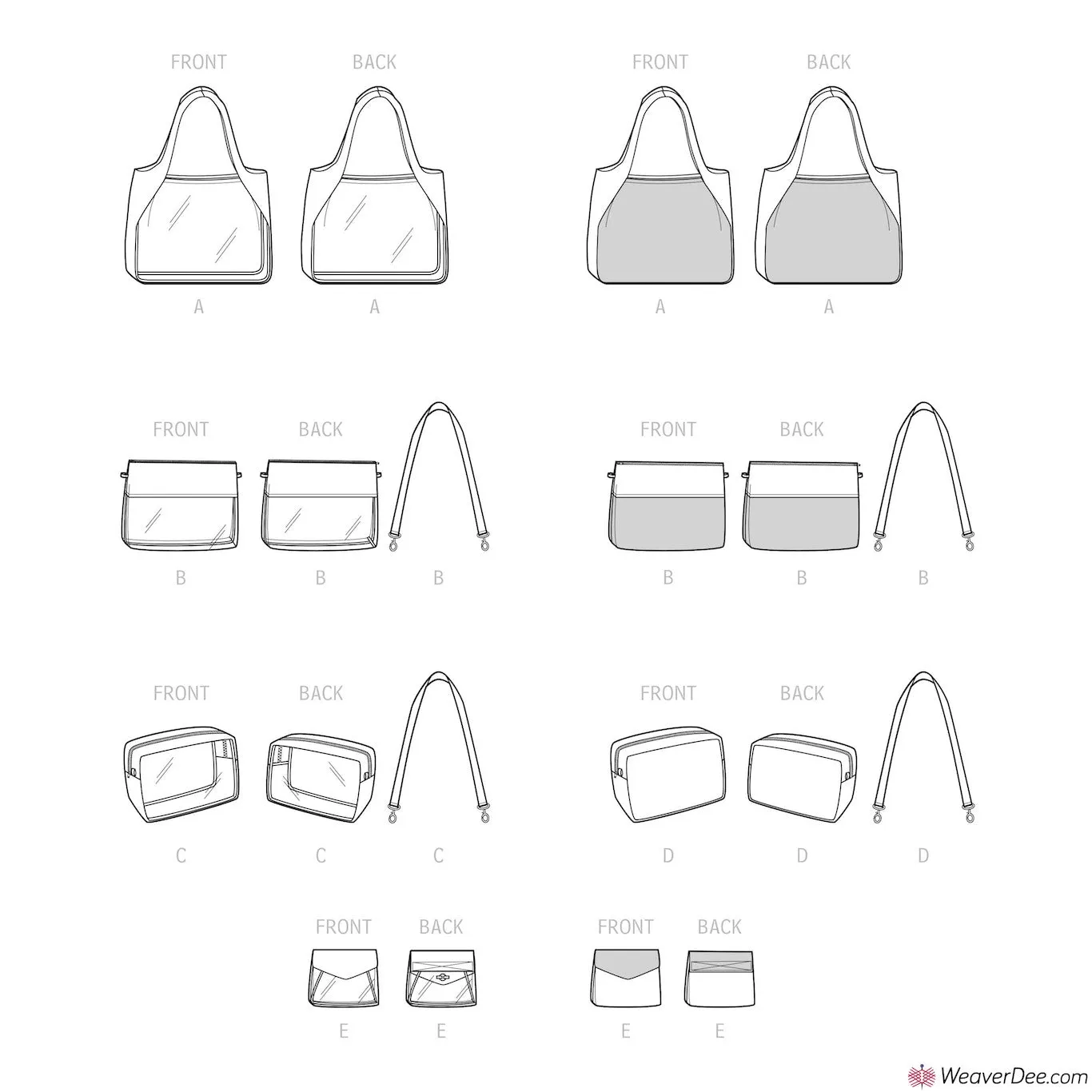 Simplicity Pattern S9562 Tote, Bags & Pouch