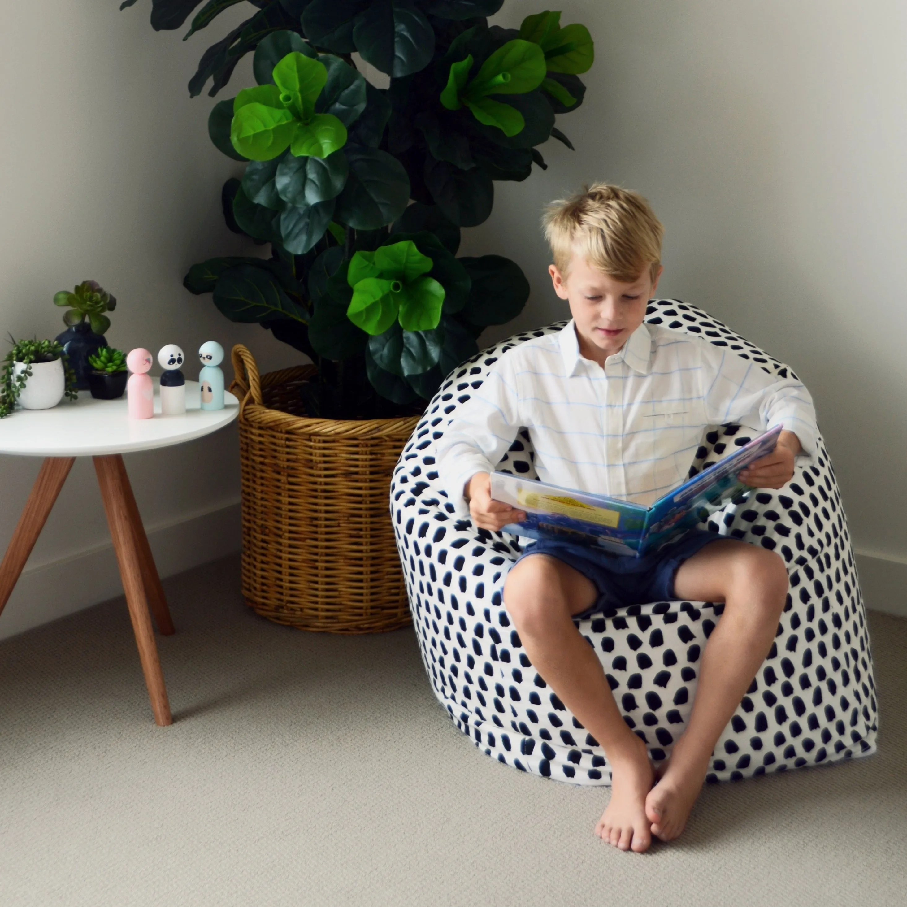 Splotches Bean Bag - Black & White