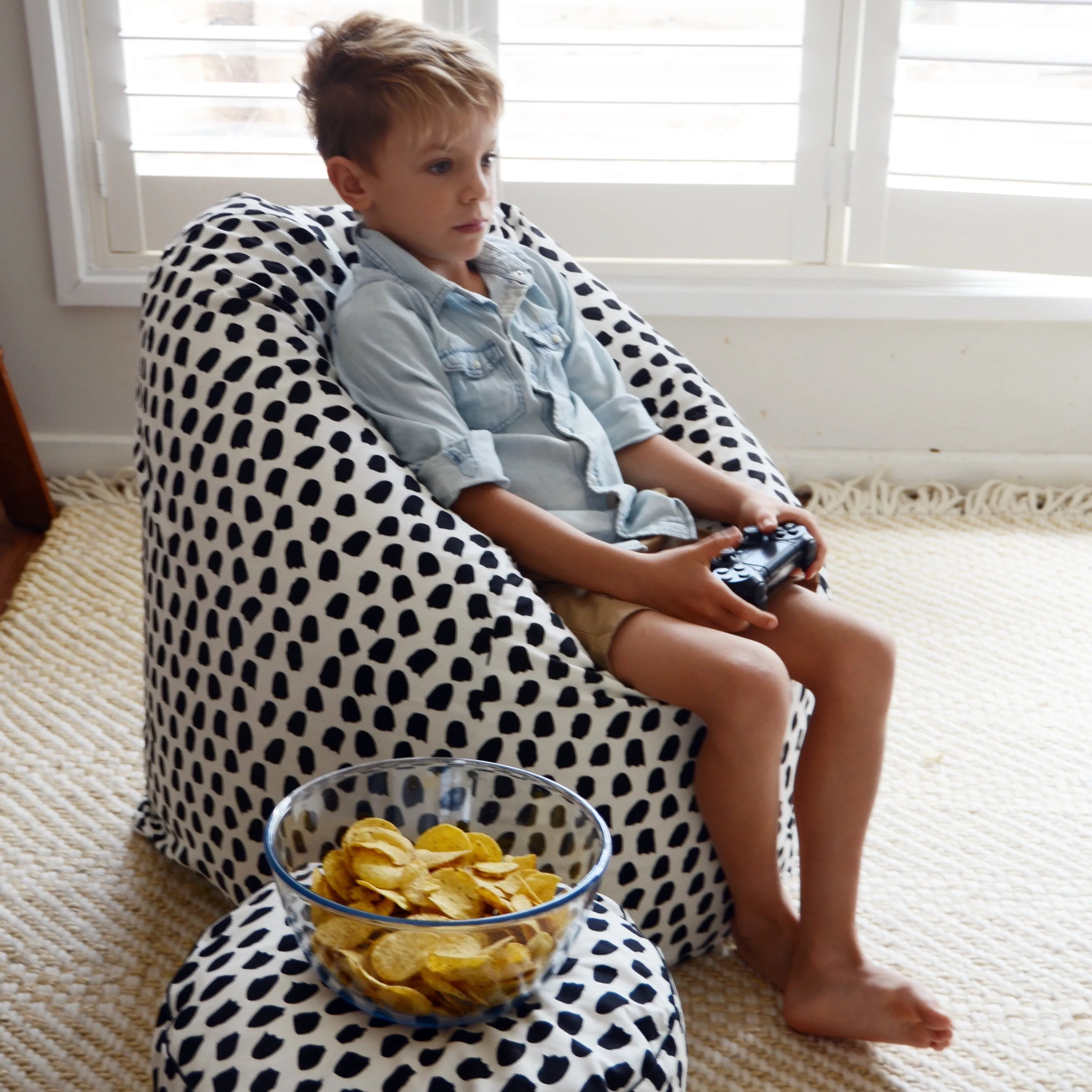 Splotches Bean Bag - Black & White