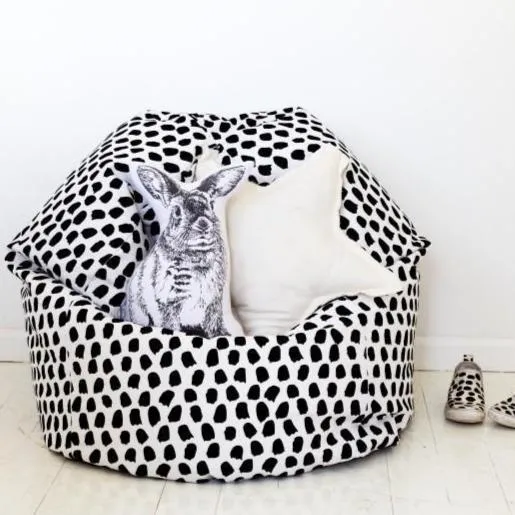 Splotches Bean Bag - Black & White