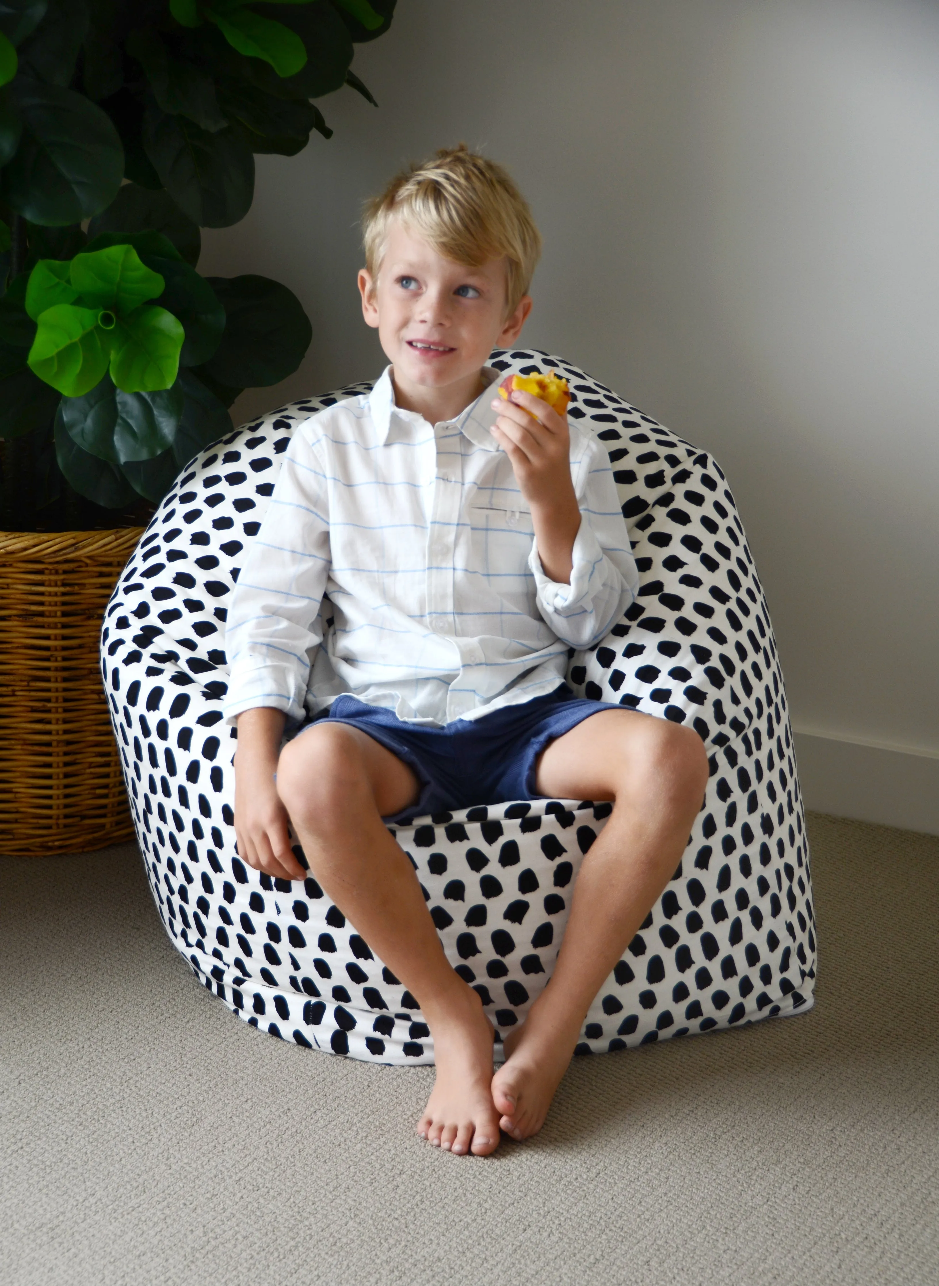 Splotches Bean Bag - Black & White