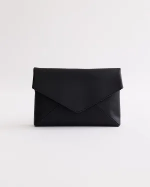 Stella Envelope Clutch: Black