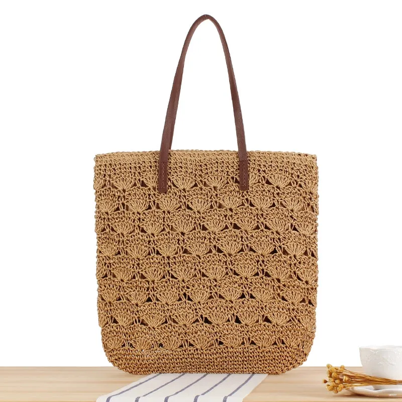 Store Manager Recommend Versatile Holiday Travel Photo Woven Bag Mori Style in Japan and Korea Artsy Wind Crochet Shoulder Bag Straw Bag