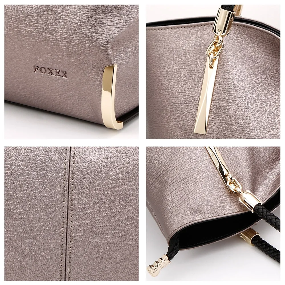 Stylish Casual Zipper Soft Leather Handbag For Women