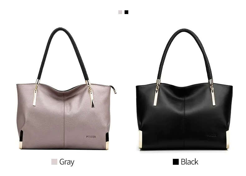 Stylish Casual Zipper Soft Leather Handbag For Women