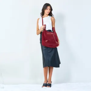 Suede multi-pocket crossbody bags wholesale