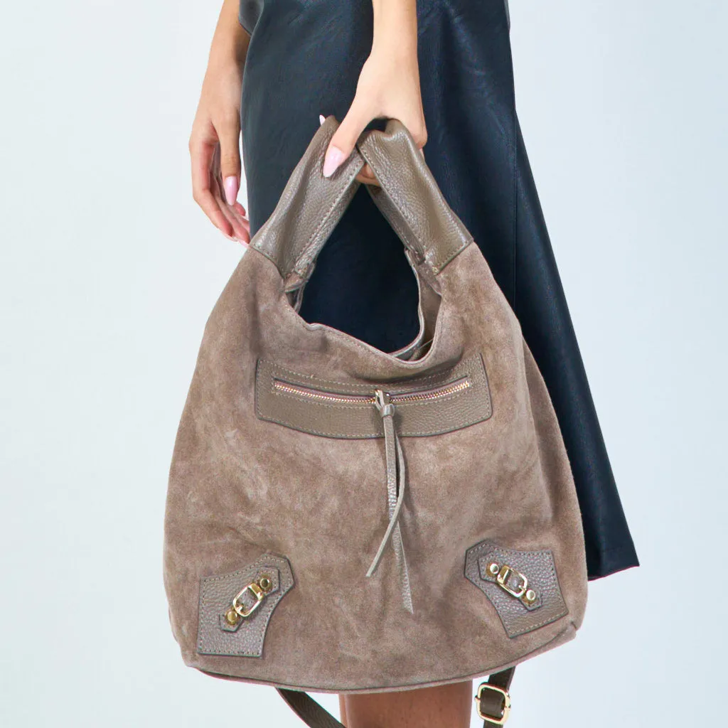 Suede multi-pocket crossbody bags wholesale