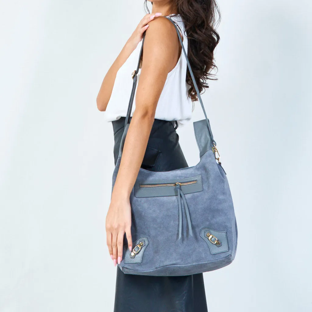 Suede multi-pocket crossbody bags wholesale