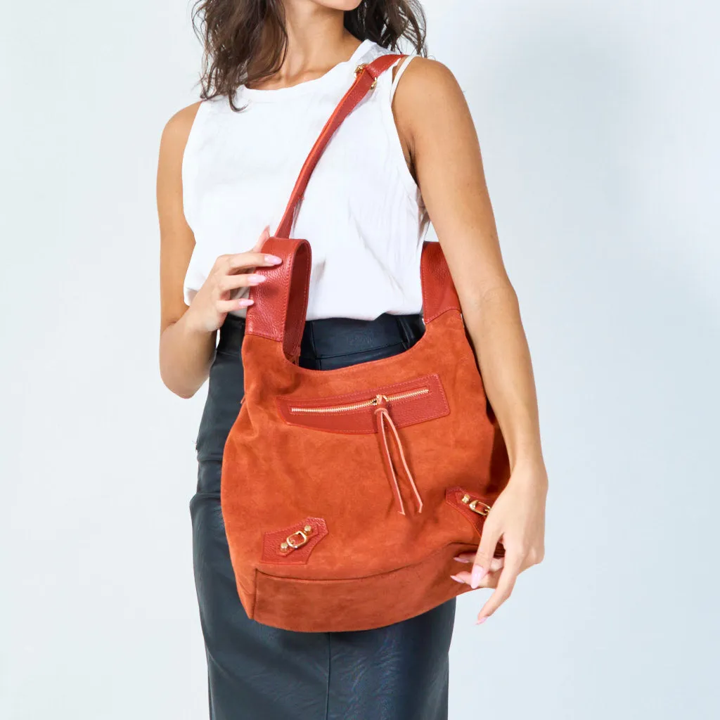 Suede multi-pocket crossbody bags wholesale