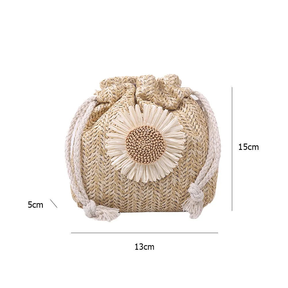 Summer Beach Straw Crossbody Bags