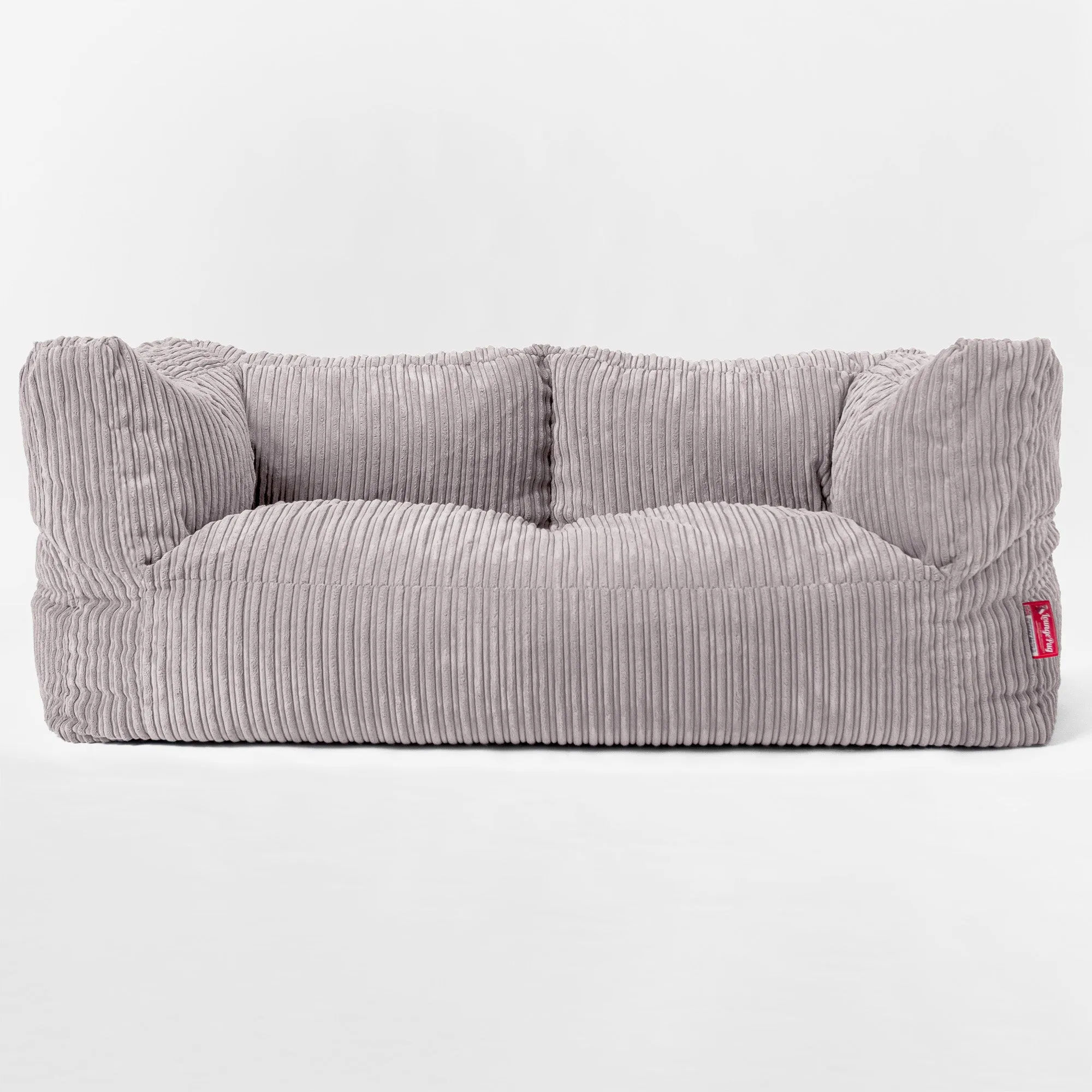 The 2 Seater Albert Sofa Bean Bag - Cord Silver Grey