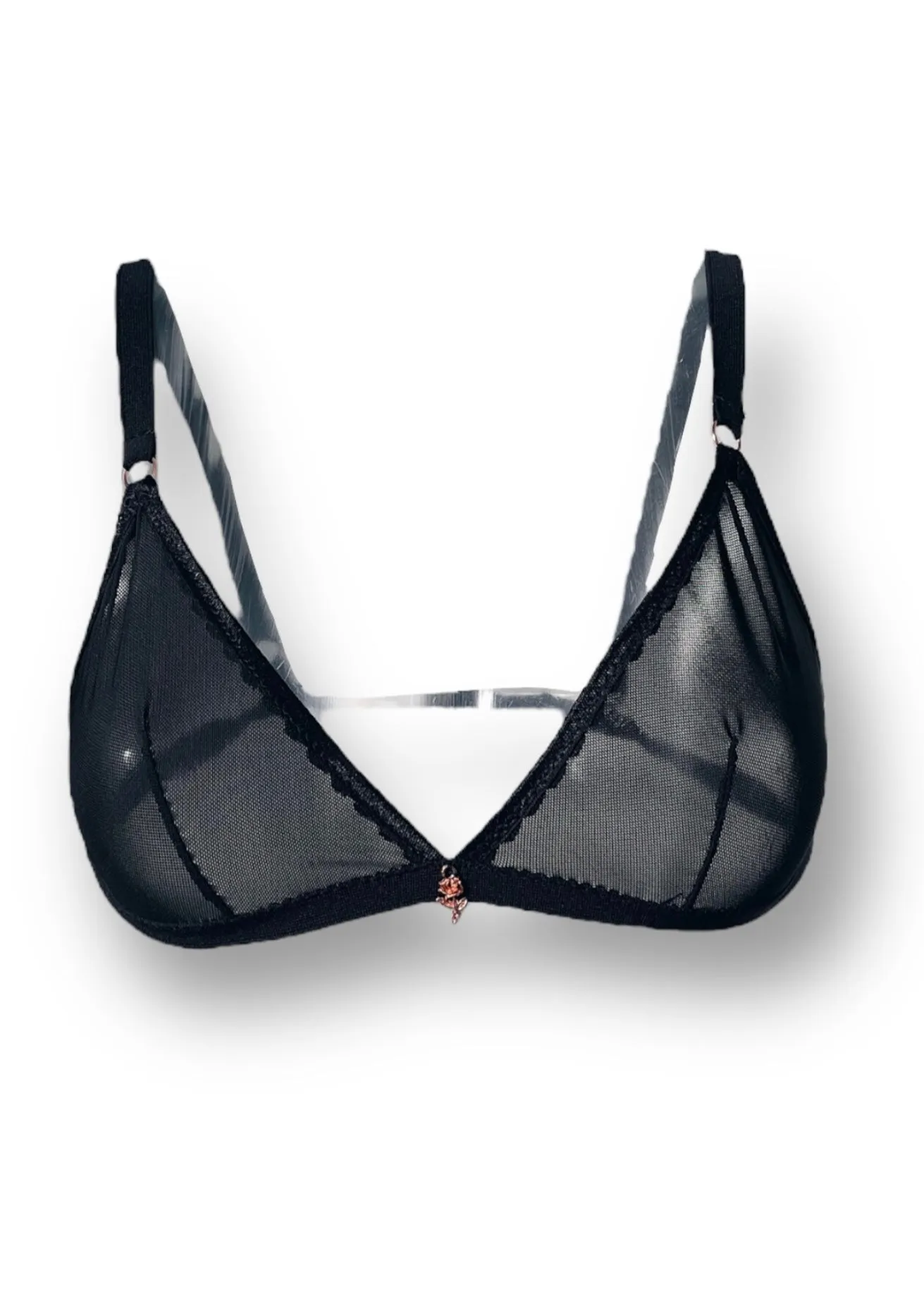 Timeless Black Mesh Triangle Bra