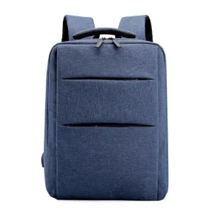 Trendy Oxford Front Double Zipper Designed Business BackPack-Blue