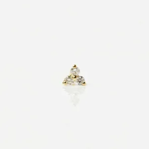 Trilogy Diamond Stud Earring