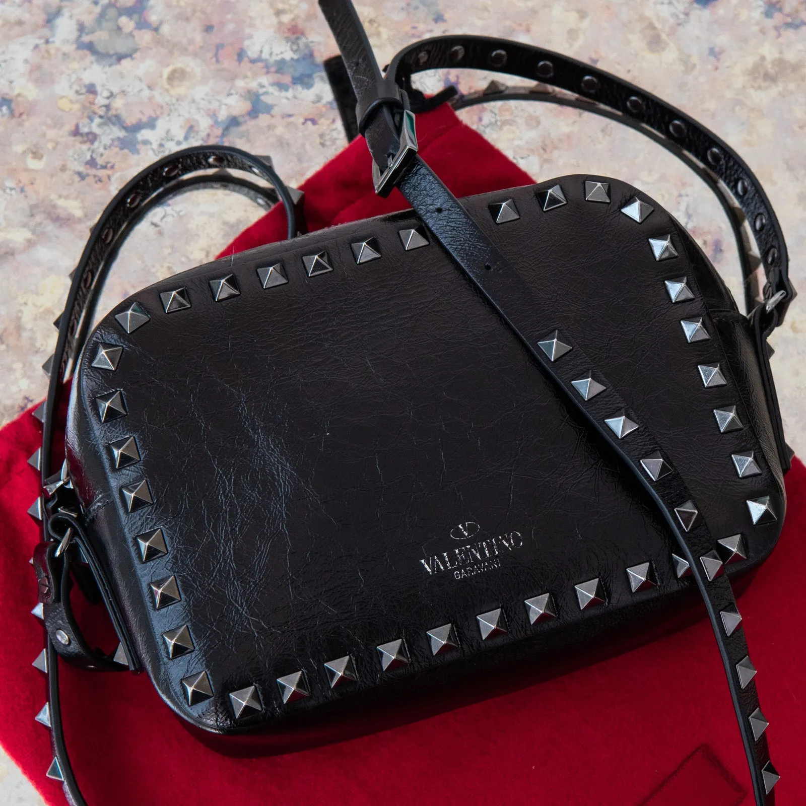 Valentino Garavani Black Rockstud Crossbody Bag