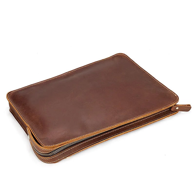 Vintage Leather Envelope Shoulder Ipad Bags 0073