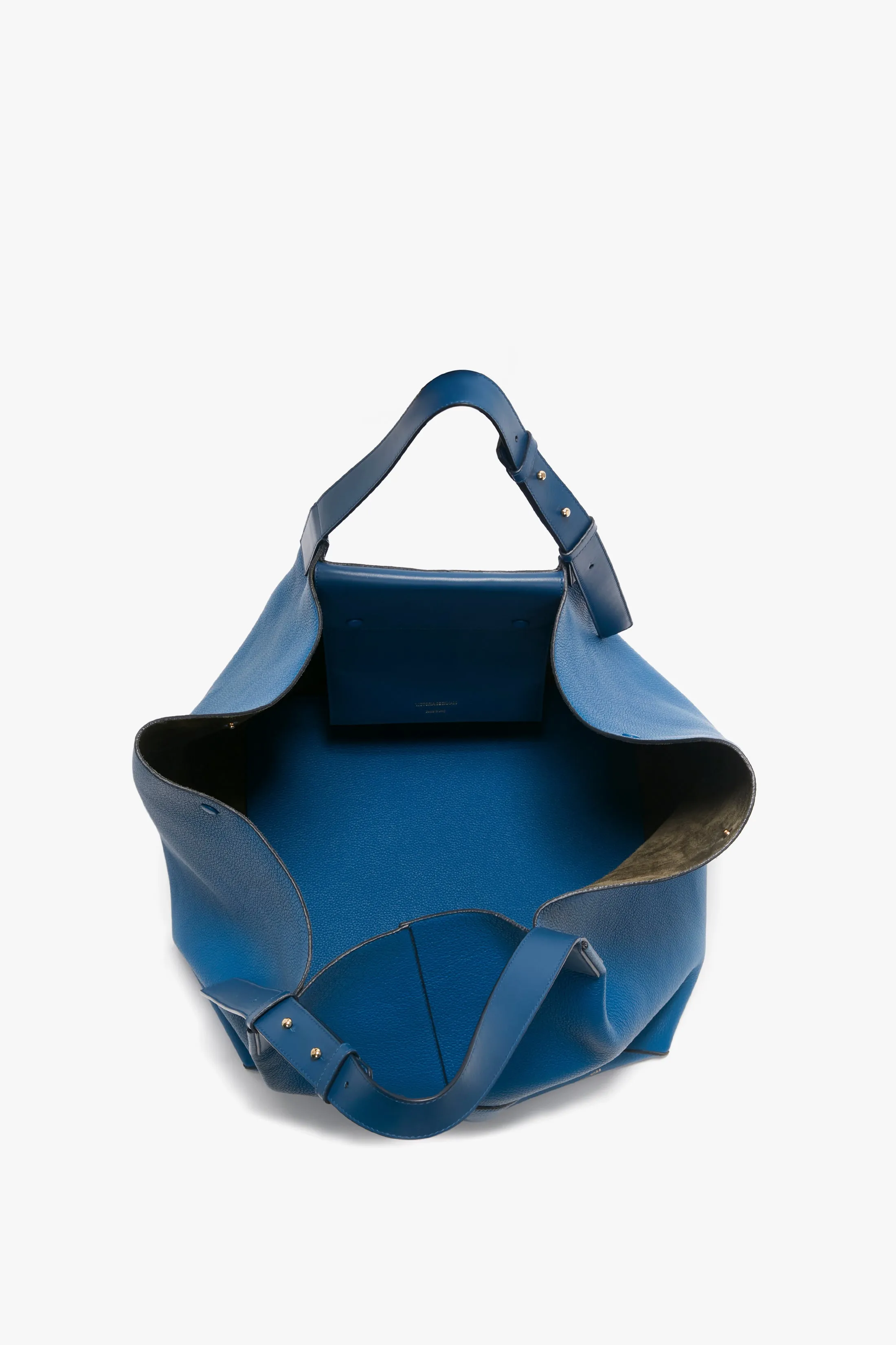 W11 Medium Tote Bag In Vibrant Blue Leather