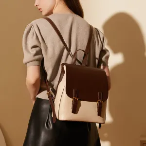 Women Classic Minimalist Casual Leather Backpack