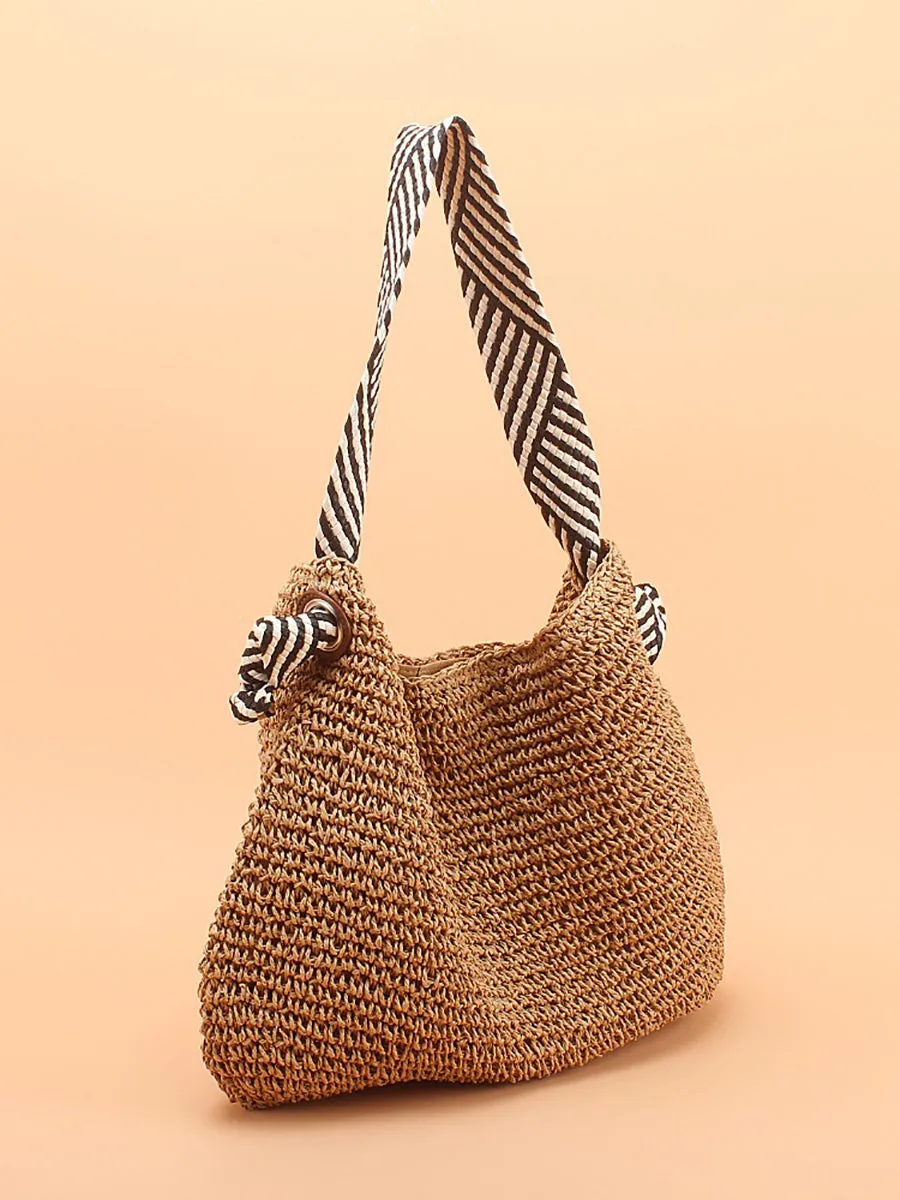 Women Summer Straw Weave Large Capacity Shoulder Bag