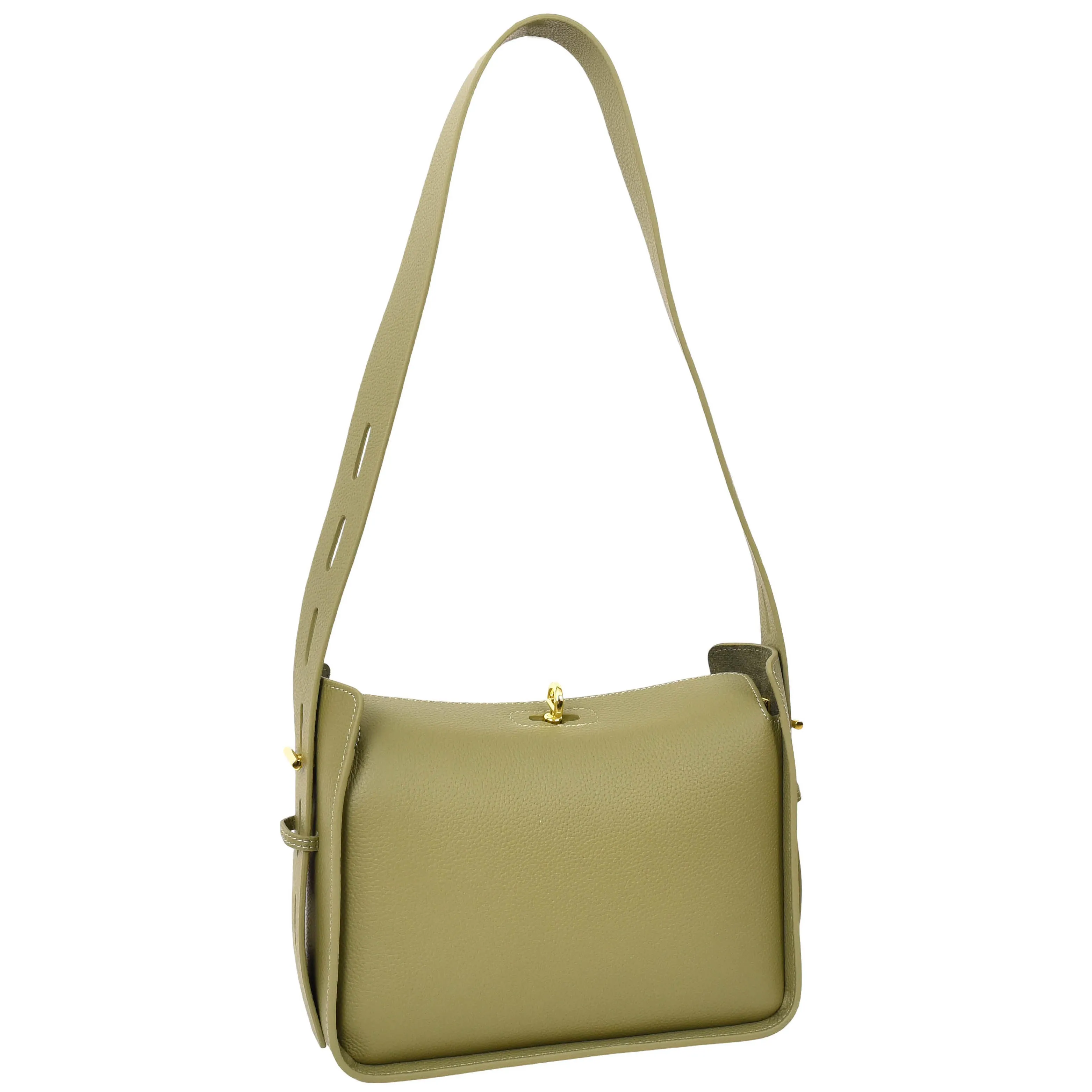 Womens Real Leather Classic Shoulder Bag Penelope Olive