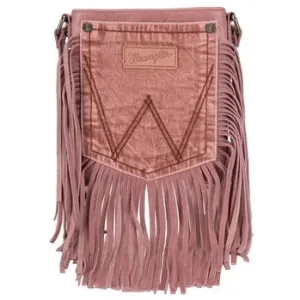 Wrangler Pocket Fringe Crossbody- Pink