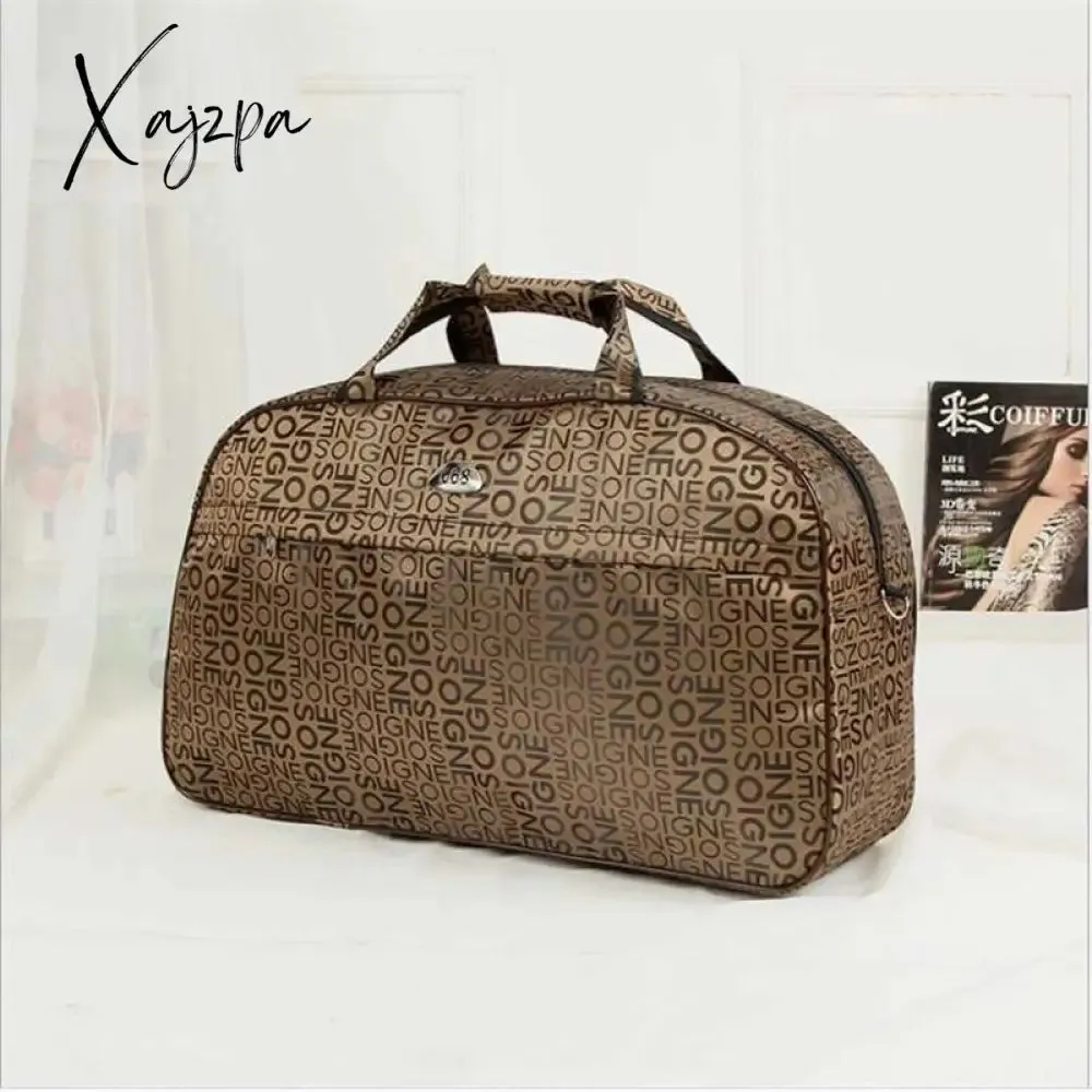 Xajzpa - Big Capacity Women Travel Bags Men Luggage Travel Duffel Bags Nylon Waterproof Daily Travel Handbag Female Flower Print HandBag