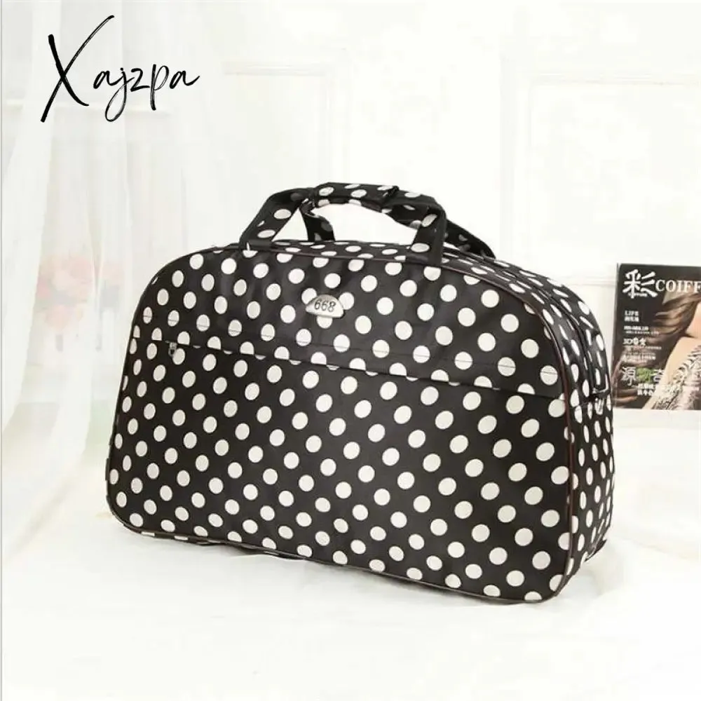 Xajzpa - Big Capacity Women Travel Bags Men Luggage Travel Duffel Bags Nylon Waterproof Daily Travel Handbag Female Flower Print HandBag