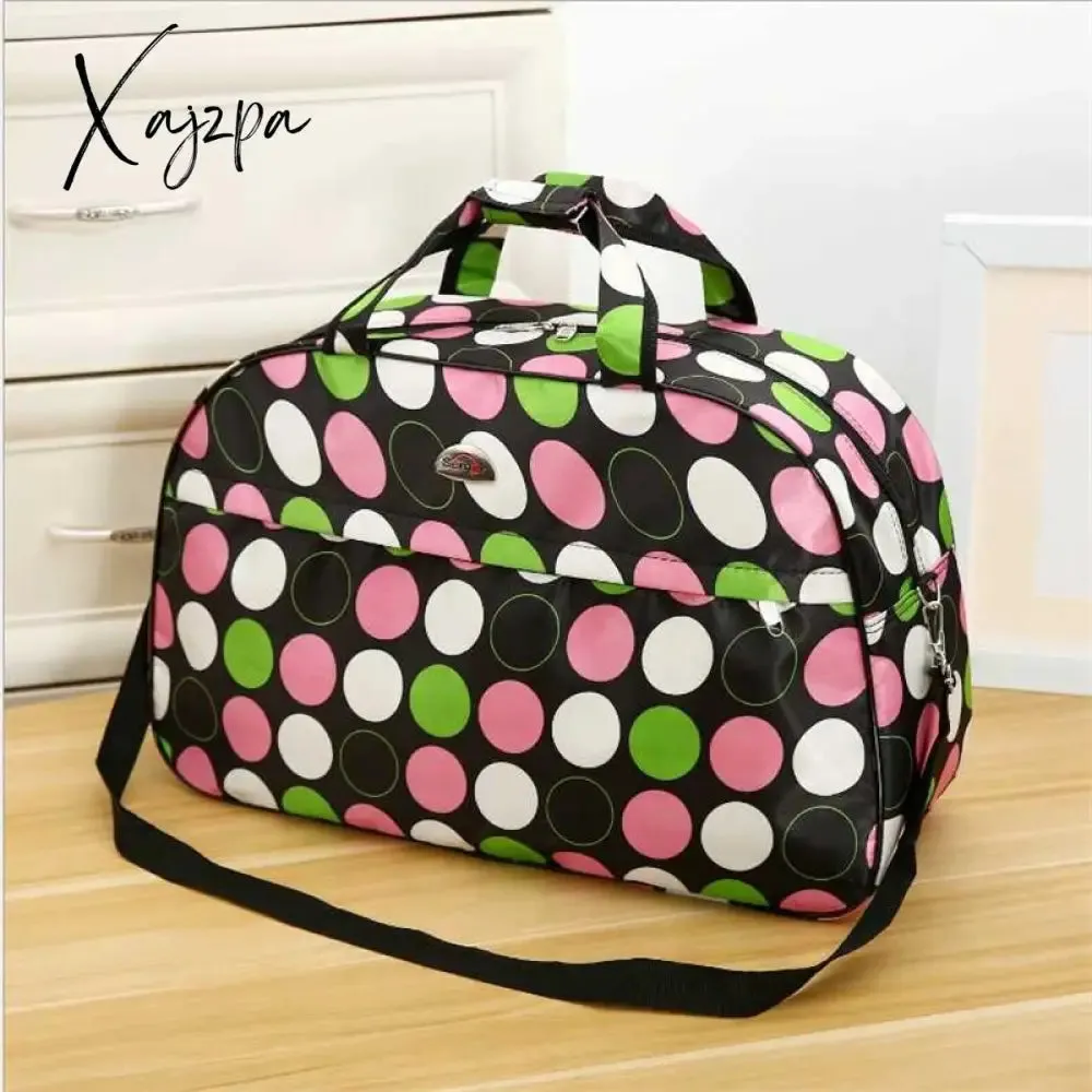 Xajzpa - Big Capacity Women Travel Bags Men Luggage Travel Duffel Bags Nylon Waterproof Daily Travel Handbag Female Flower Print HandBag