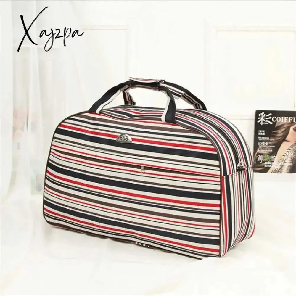 Xajzpa - Big Capacity Women Travel Bags Men Luggage Travel Duffel Bags Nylon Waterproof Daily Travel Handbag Female Flower Print HandBag