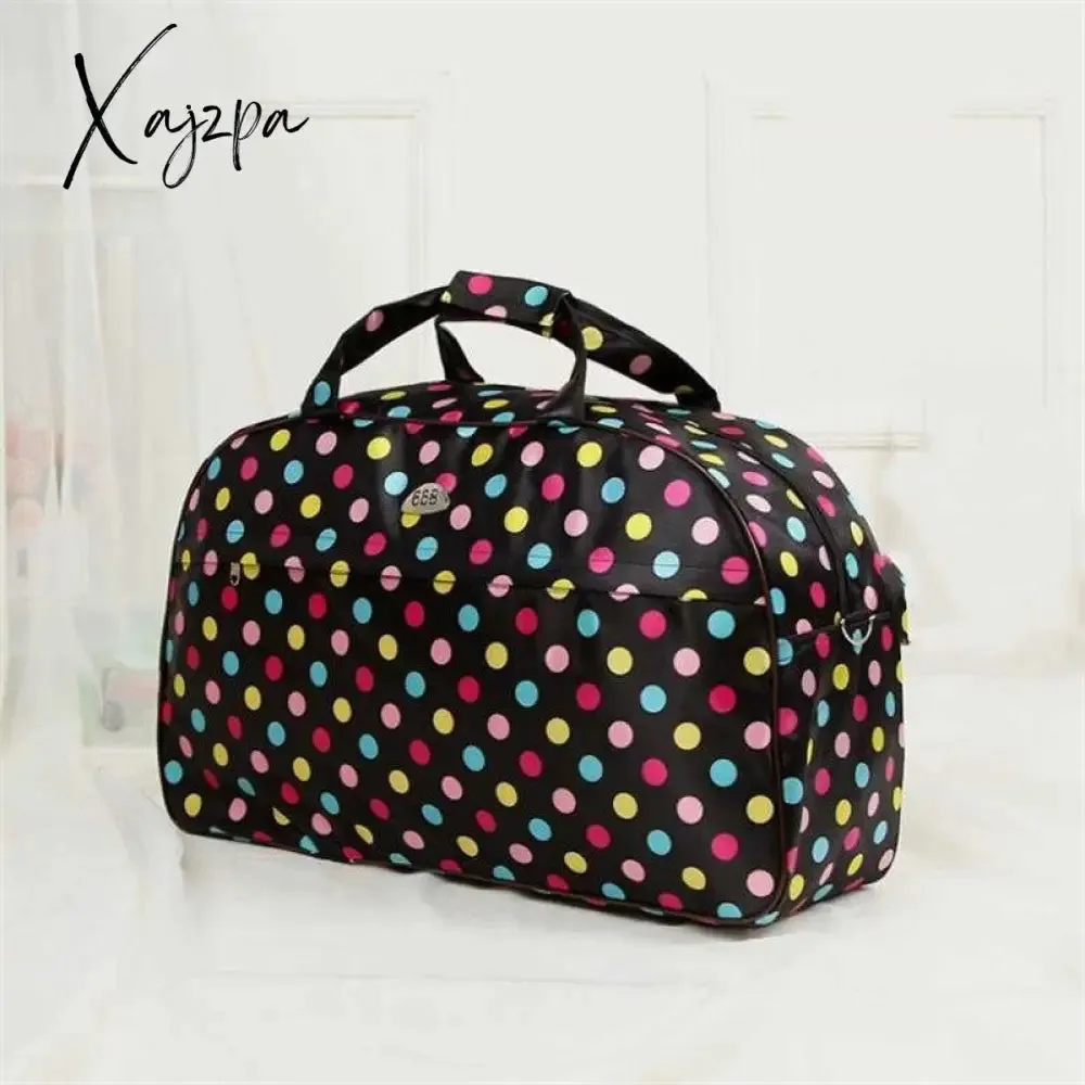 Xajzpa - Big Capacity Women Travel Bags Men Luggage Travel Duffel Bags Nylon Waterproof Daily Travel Handbag Female Flower Print HandBag